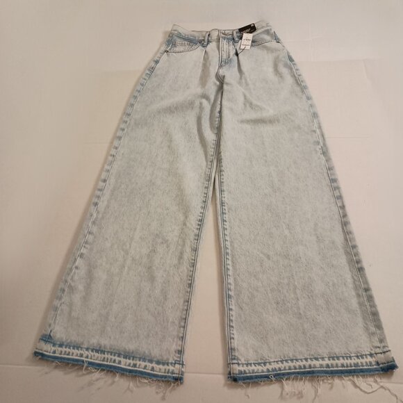 Express Light Denim Relaxed Wide Leg Super High Rise Cotton Jeans Women’s 2R NWT - Picture 15 of 15